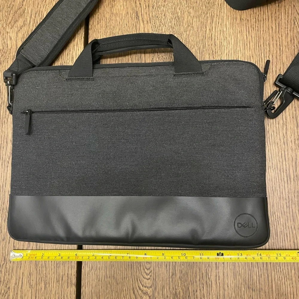 DELL Black & Dark Grey Laptop Bag. Measurements in pictures.